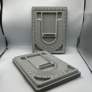 Beadalon Bead Boards Lot of 6 Gray Jewelry Design Trays U Shape